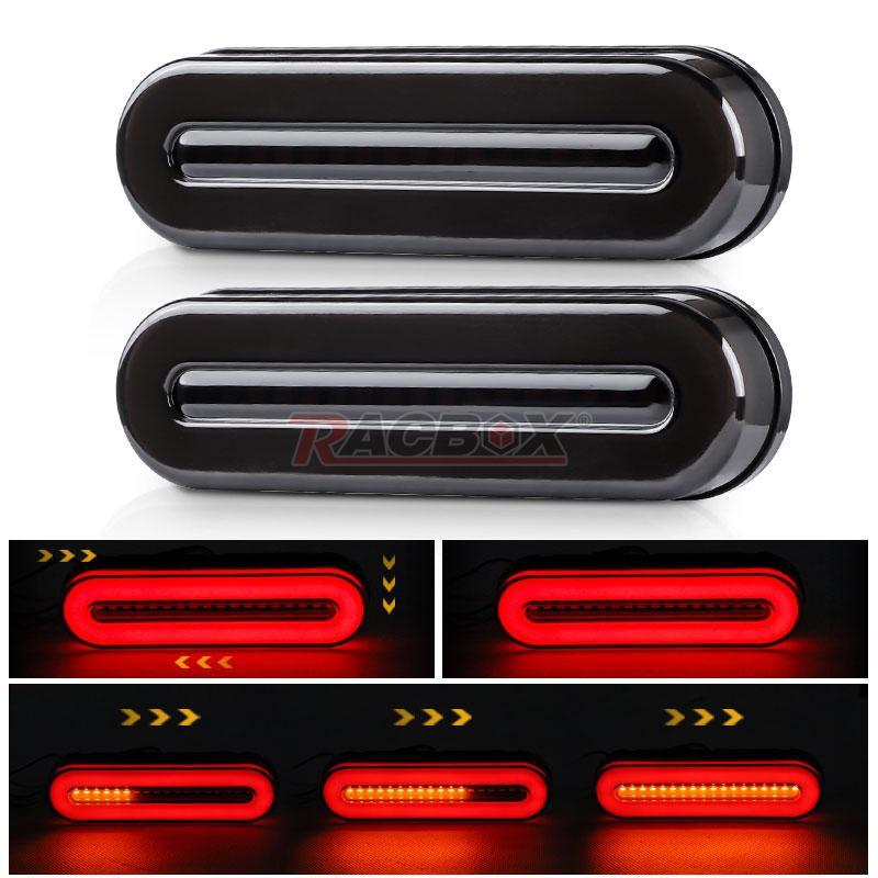2X Truck LED Flowing Turn Signal Brake Stop Tail Light Bar DRL Running Amber/Red