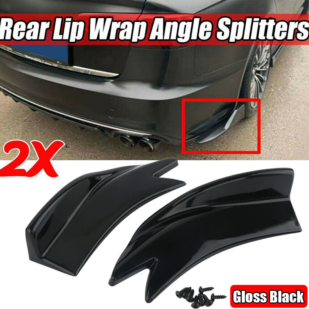 Rear Bumper Spoiler Lip Canard Splitter Diffuser Universal BodyKit GlossBlack