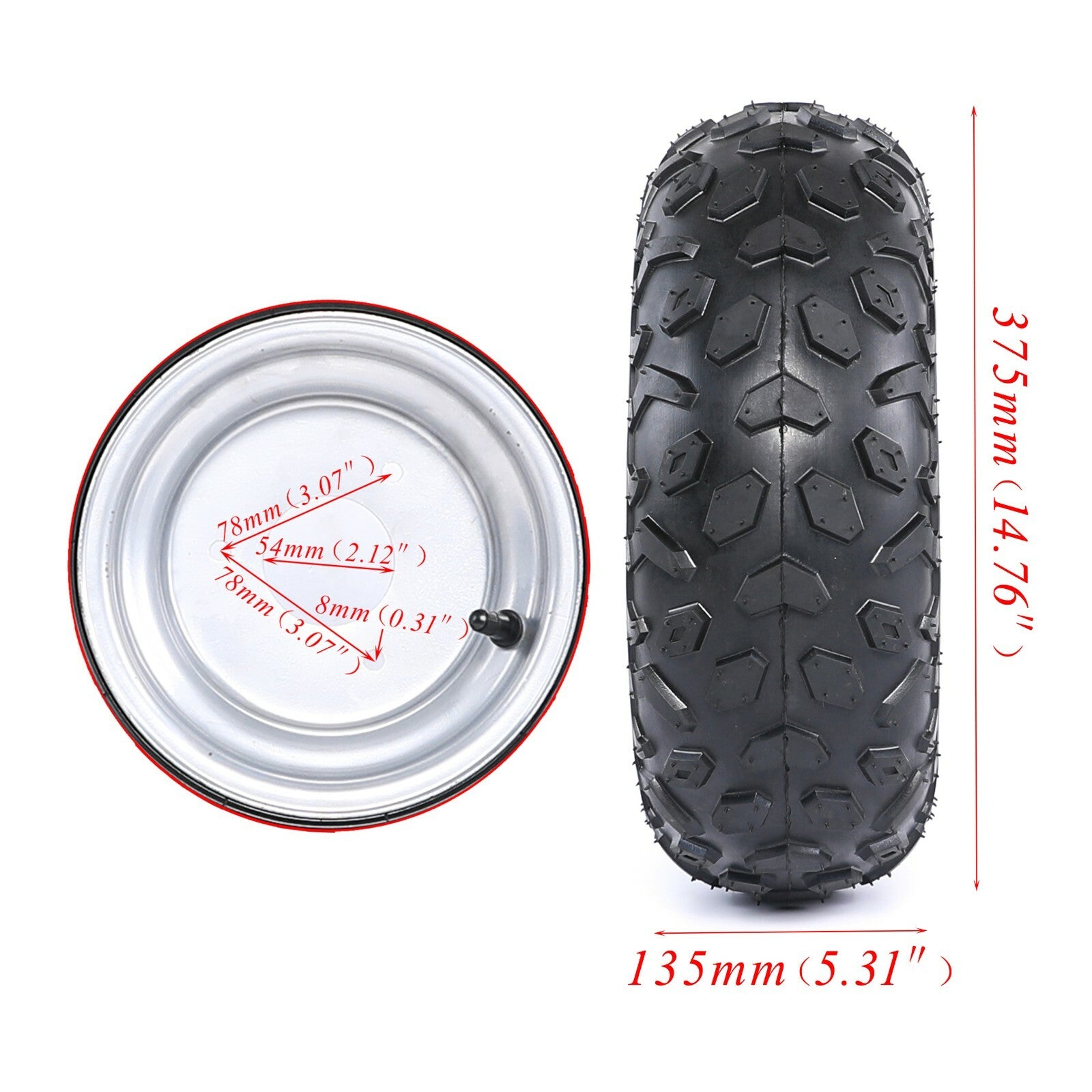 4-piece set of 145x70-6 tires and rims for all-terrain vehicles, four-wheel off-road vehicles, Taotao for Suzuki LT50 for mini bicycles.