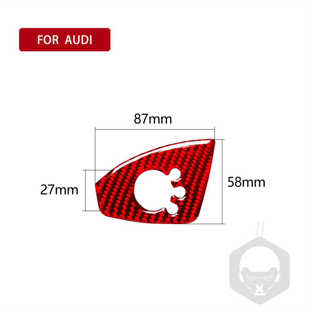 Red Carbon Fiber RHD Inner Door Lock Button Trim for Audi TT 8n 8J MK123 2008-14