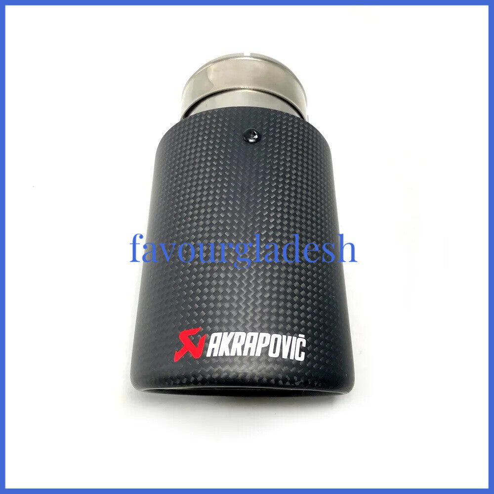 1PCS Akrapovic Matte Carbon Fiber Exhaust tip 63-89mm Universal End Tail pipe
