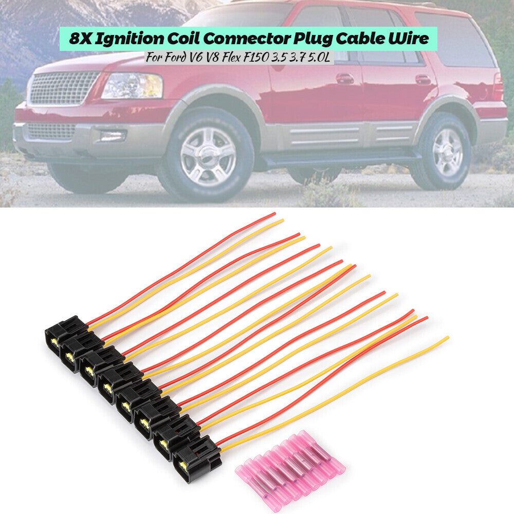 8-piece ignition coil connector tail plug harness for Ford F-150 F-250 E-150