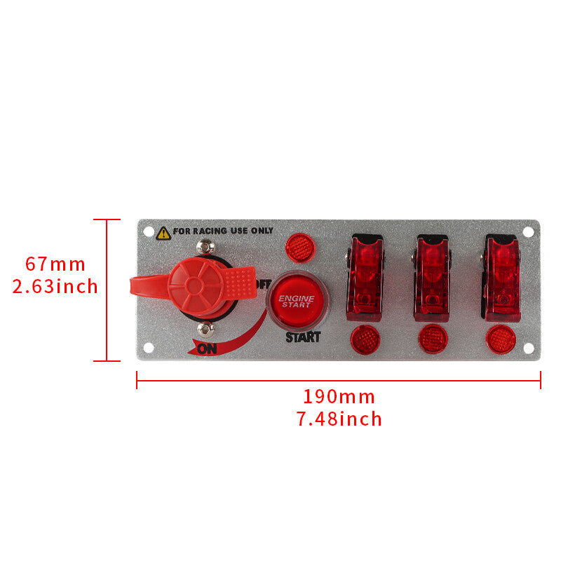 12V 20A Ignition Switch Panel for Racing Cars - Push-button Switch Panel with Relay
