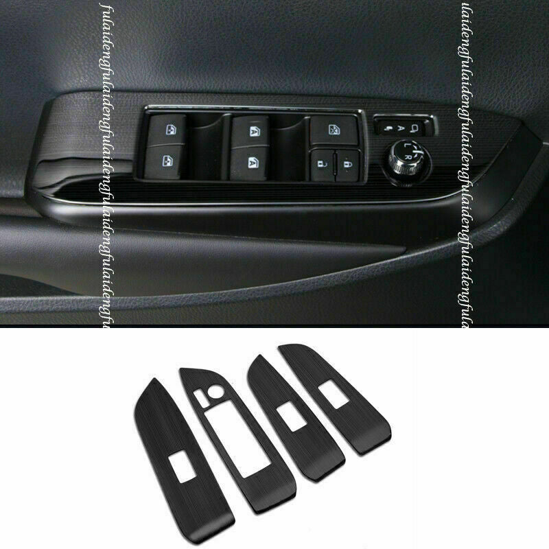 Black Door Window Lift Switch Panel Cover Trim for Toyota Highlander 2014-2019