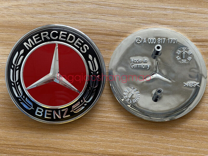 Suitable for Mercedes-Benz CLK CLS E ML GL front cover badge with black and red embroidery A2078170316