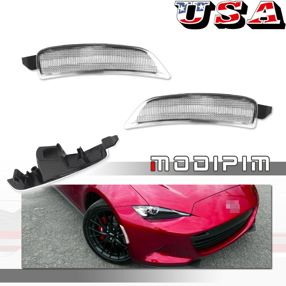 2-Piece Clear Front Marker Light Housing Kit for Mazda MX-5 Miata 2016-2022