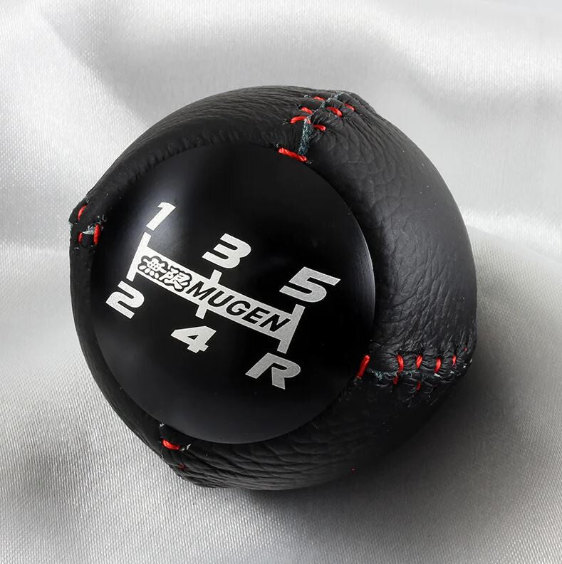 Car Shift Knob 5-speed Mugen Black PVC Leather for Honda for Acura