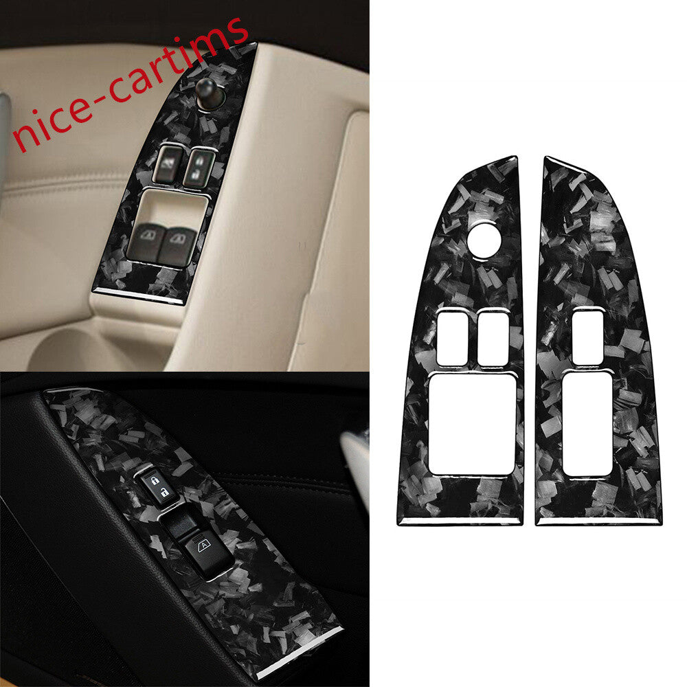 for Infiniti G37 2Dr 10-13 Q60 14-15 Window Lift Switch Trim Forged Carbon Fiber
