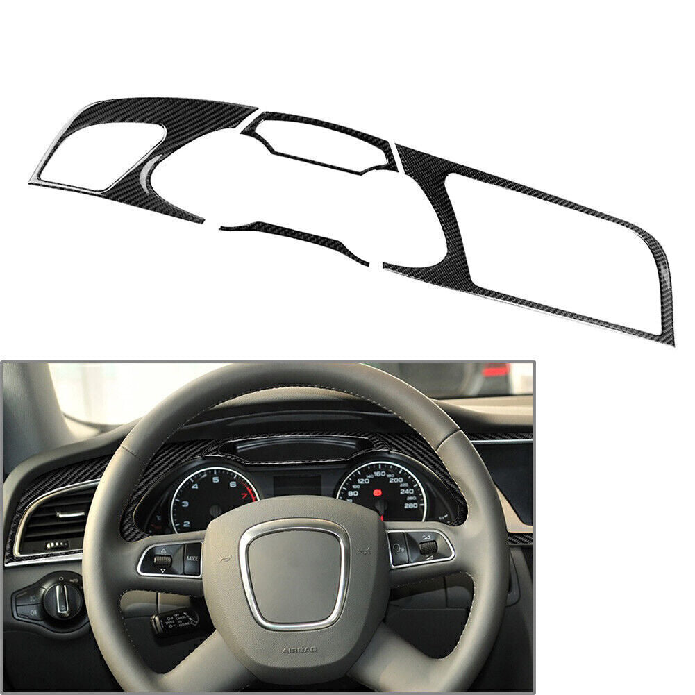 4 Pcs Interior Inner Console Dashboard Panel Trim Set for Audi A4 B8 2009-2016