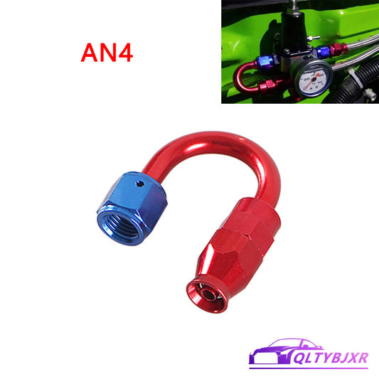 4AN PTFE Hose End Fittings 180 Degree Aluminum Swivel AN4 For PTFE Hose Only Red