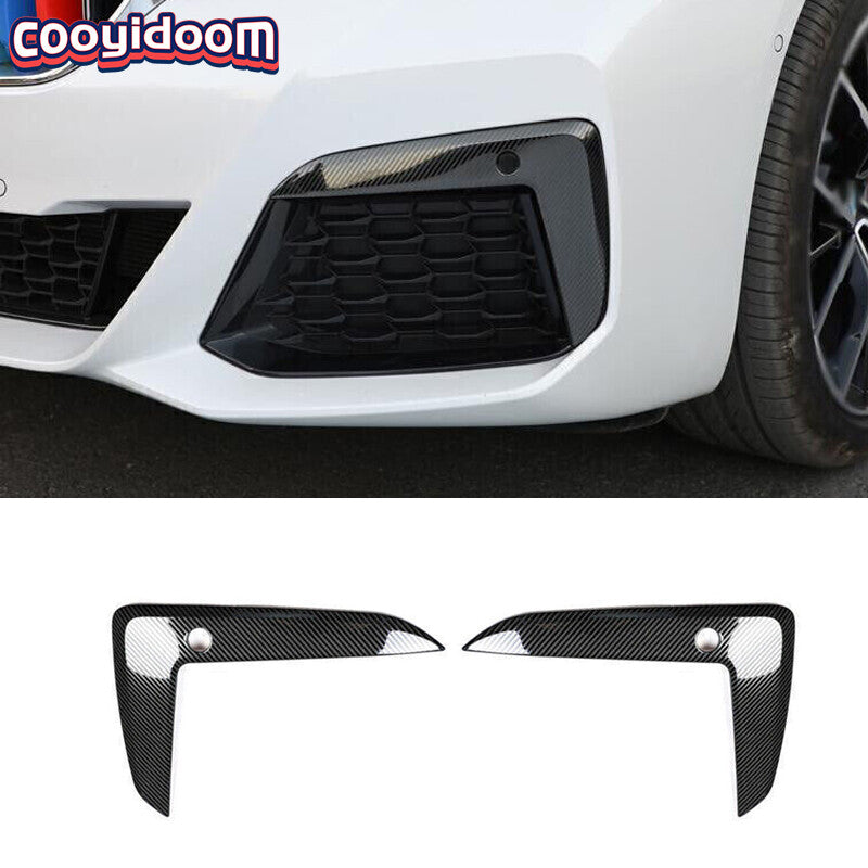 for BMW 5 Series M5 2021-2023 Carbon Fiber Steel Front Fog Light Lamp Strip Trim