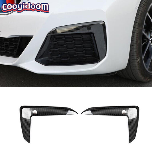 for BMW 5 Series M5 2021-2023 Carbon Fiber Steel Front Fog Light Lamp Strip Trim