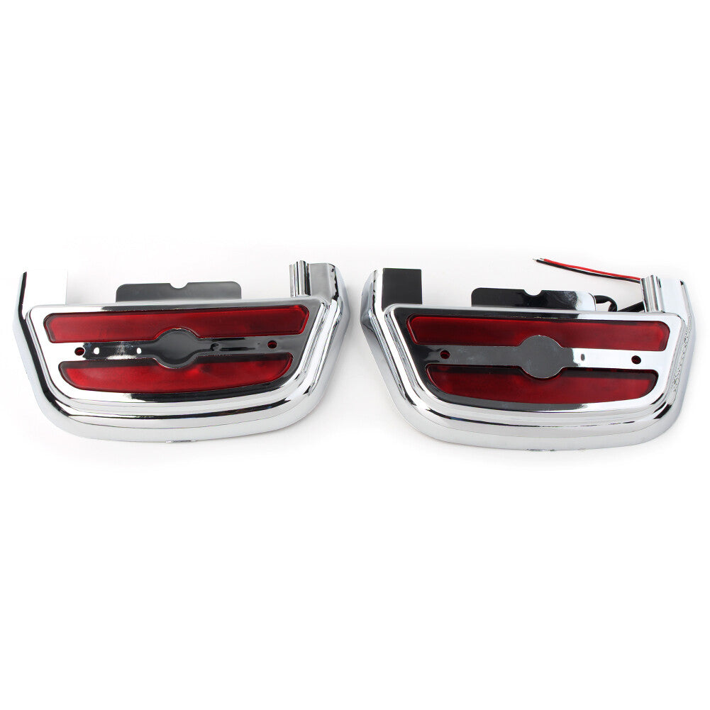 Led Light Footboard Floorboard Cover for Harley Touring Road King Chrome-Red go