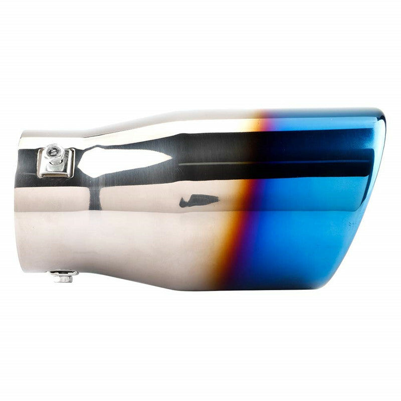 Half Blue Exhaust Muffler Car Modification 2.9in Rear Tail Pipe End Tip Silencer