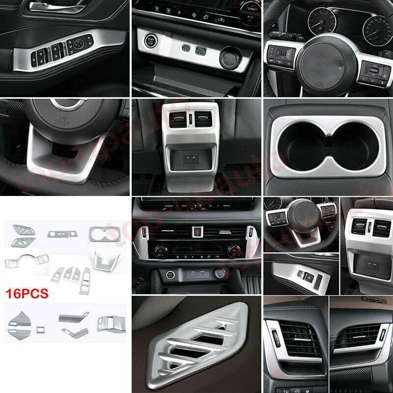 16x for Nissan Rogue 2021-23 Matt Silver Interior Full Accessorie Kit Cover Trim