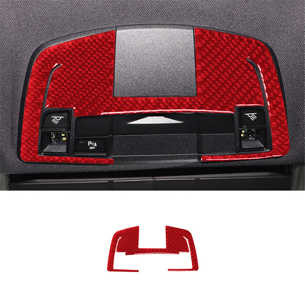 Red Carbon Fiber Reading Light Panel Frame Cover Trim for Porsche 718 2016-2022