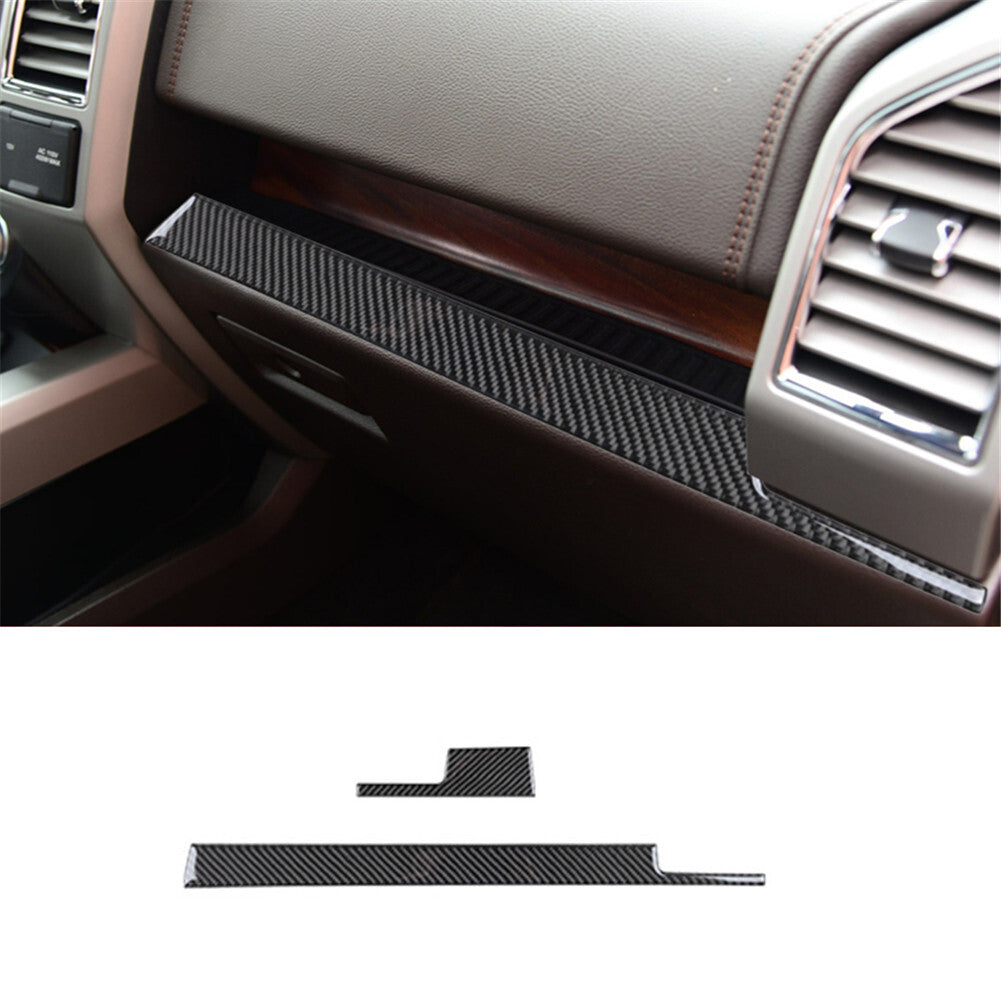 Carbon Fiber Interior Dashboard Strip Panel Trim Cover for Ford F-150 2015-2017