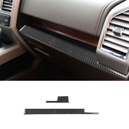 Carbon Fiber Interior Dashboard Strip Panel Trim Cover for Ford F-150 2015-2017