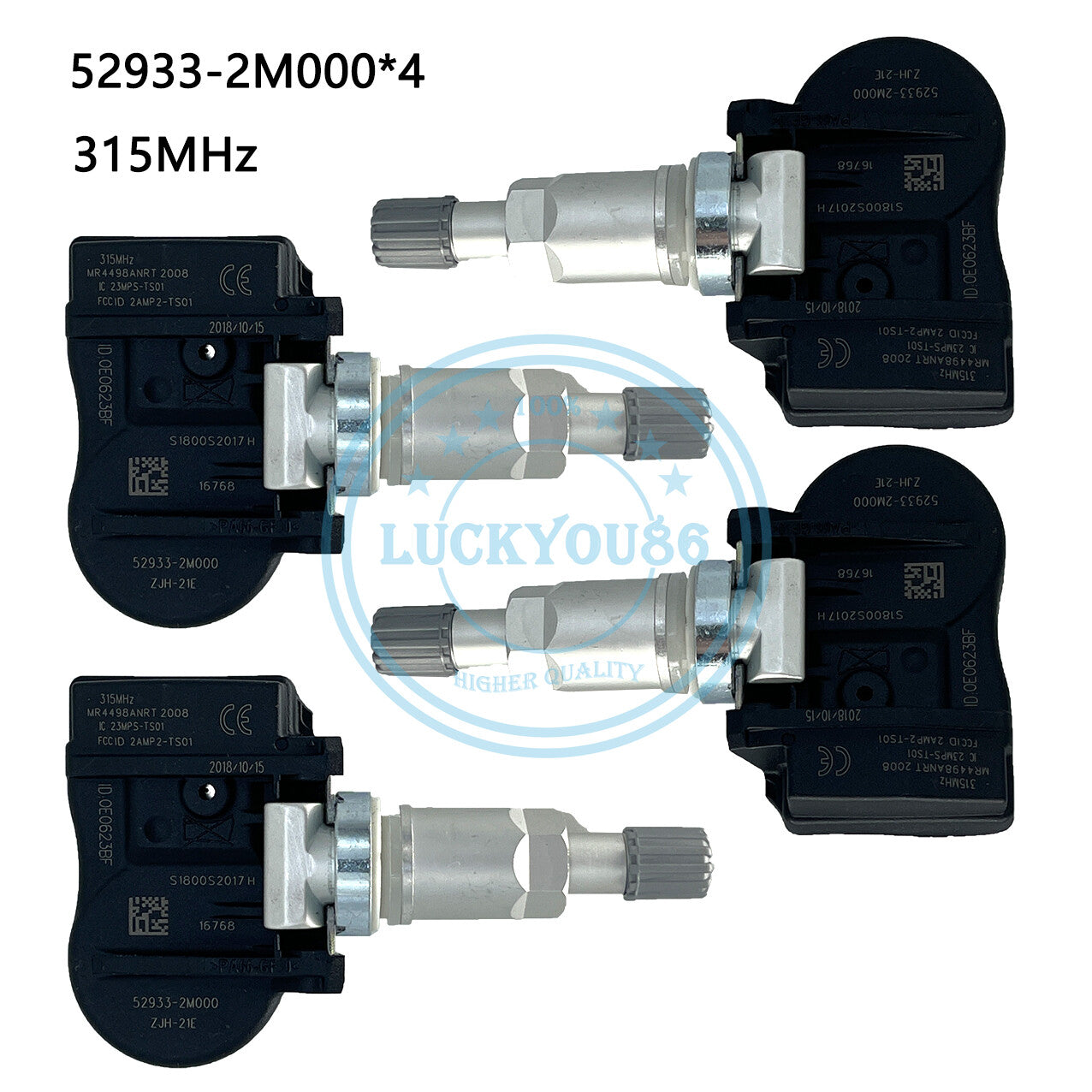 4PCS 52933-2M000 TPMS Tire Pressure Monitoring Sensor For 2009-2015 for Hyundai for Kia