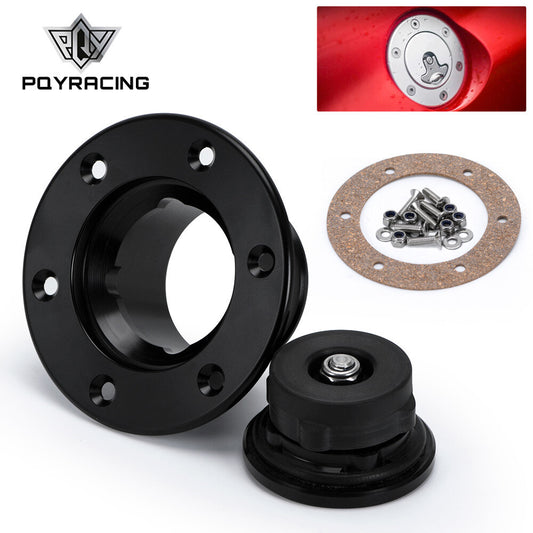 Billet Aluminum Aircraft Style Fuel Cell Cap Gas Cap With 6 Hole 35.5mm Black