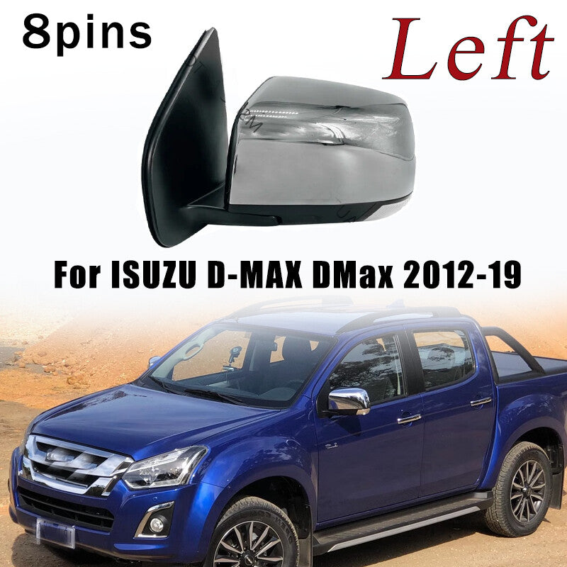 Left rearview mirror with turn signal folding lens suitable for ISUZU D-MAX DMax 2012-19