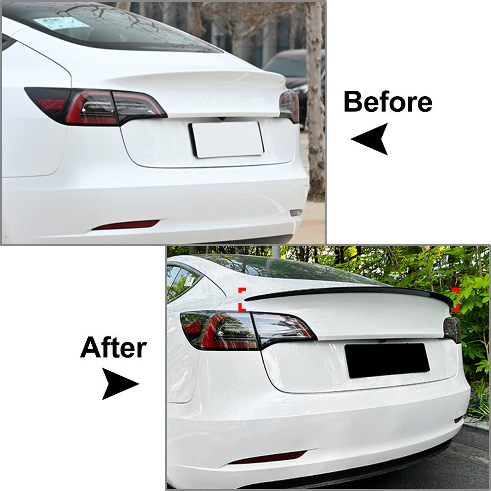 1pc Rear Trunk Spoiler Wing ABS Fit for Tesla Model 3 2017-2023 Glossy Black US