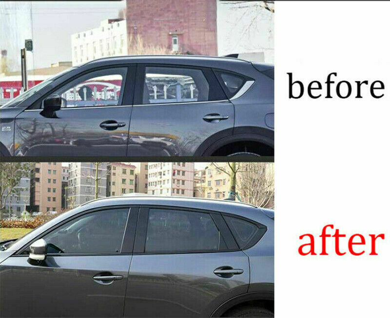Glossy Black Lower Window Strip Sill Molding Cover Trim for Mazda CX-5 2017-2021
