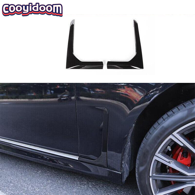 Black front door fender protector cover trim for BMW 7 Series G12 2020-2022 (2 pieces)