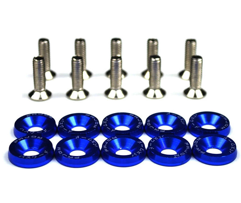 10-piece car hexagonal fasteners, bumper engine concave screws, mudguards, washing machine blue, suitable for Honda .