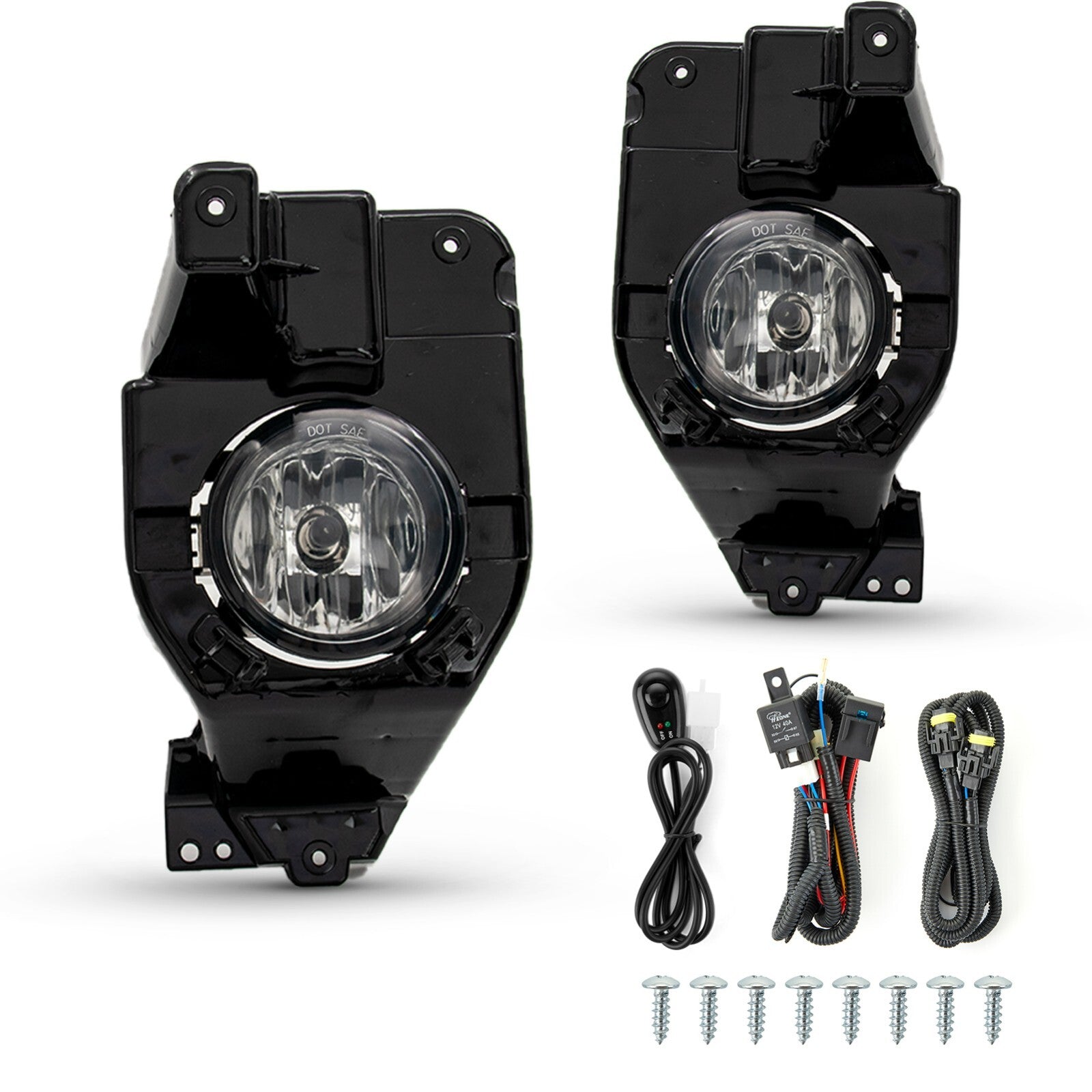 A pair of clear lenses for Ford Explorer 11-15 crash protection fog lights and driving lights (L+R).
