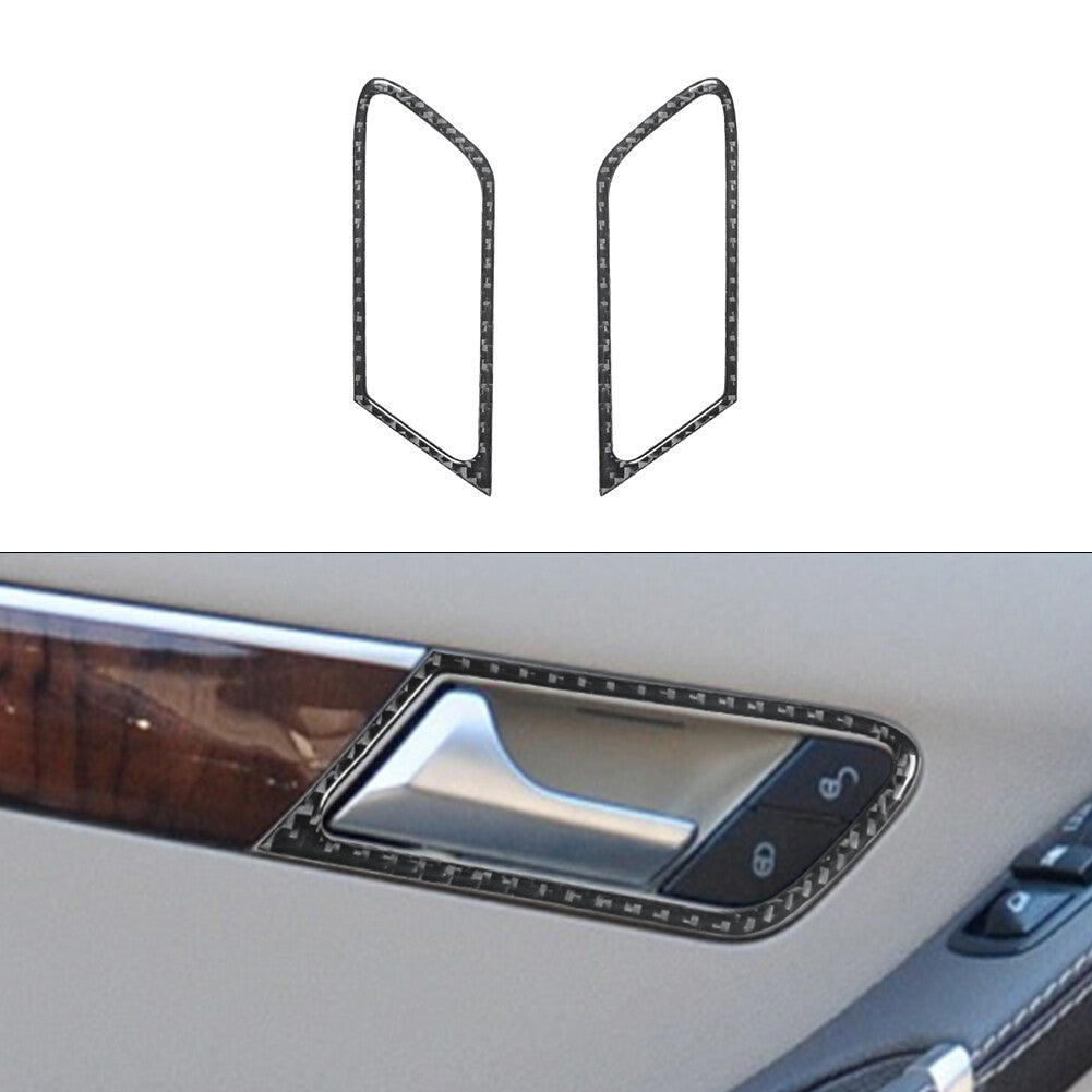 2X Carbon Fiber Front Door Handle Trim for Mercedes R-Class 2009-2012