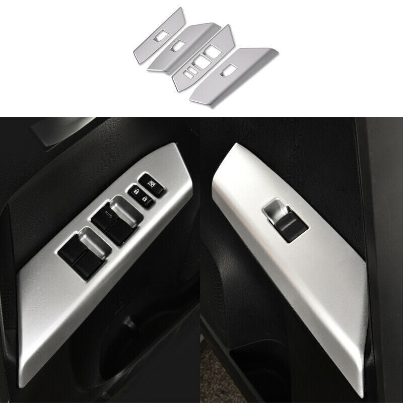for Toyota RAV4 2013-2018 Matte Silver Door Window Lift Switch Button Panel Trim
