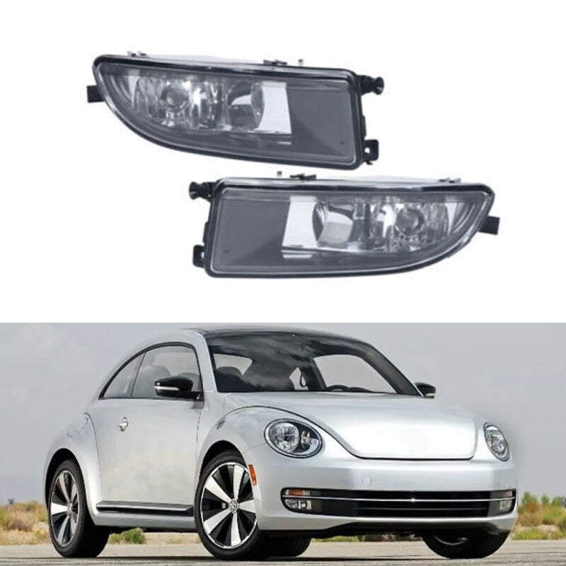 Pair Front Bumper Halogen Fog Light Lamp Clear Lens for VW Beetle 2012-2016