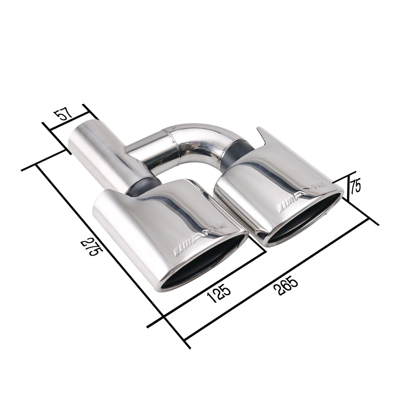 2PCS C63 Exhaust Tips AMG For C250 C300 C350 for Mercedes W204 W211 C-Class