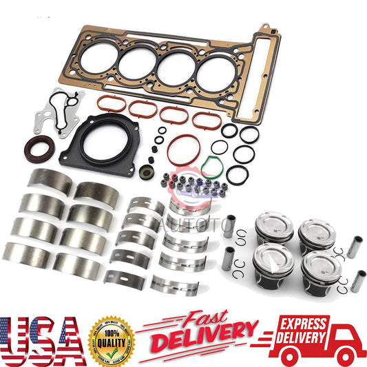 Engine Rebuild Overhaul Gasket Kit w/Pistons Rings for Mercedes-Benz M270 CLA250