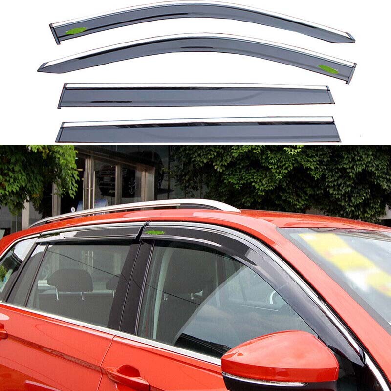 Fit for Volkswagen for Tiguan Window Visor Shades Sun Rain Guard ABS Black 2017-2021