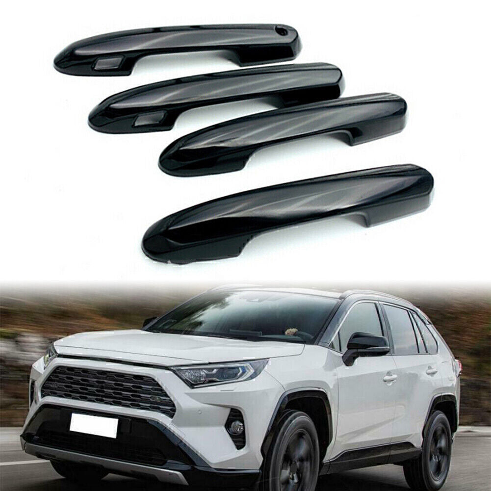 for Toyota RAV4 2019 2020 Black Car Door Side Handles Cover Trim Decor