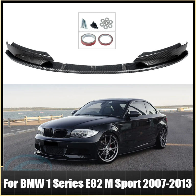 Carbon Style Front Bumper Lip Spoiler For 2007-2013 for BMW 1 Series E82 E88 M Sport