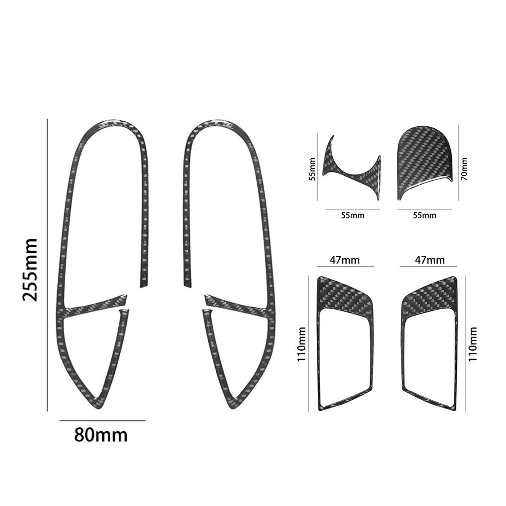 6x Carbon Fiber Interior Front Door Handle Cover Trim for Ford Fiesta 2011-2015