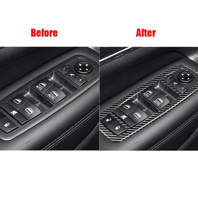 Carbon Fiber Car Window Switch Panel Cover For 11-21 for Jeep Grand Cherokee