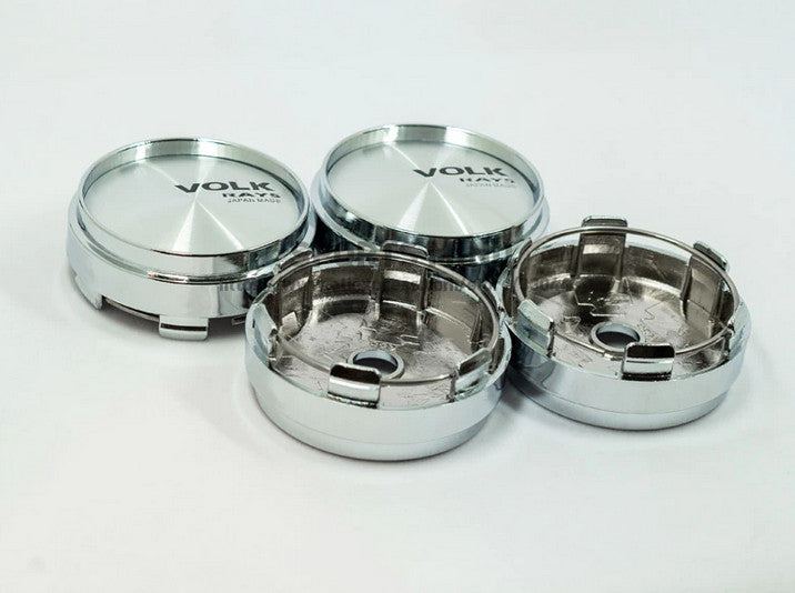 4x66 mm Volk Rays Chrome Silver Wheel Center Hub Cap Edge Cap Decal Logo