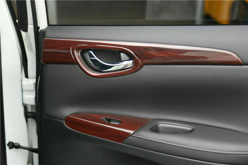 For 2013-2019 for Nissan Sentra Sylphy Wood Grain Style Inner Door Panel Cover Trim