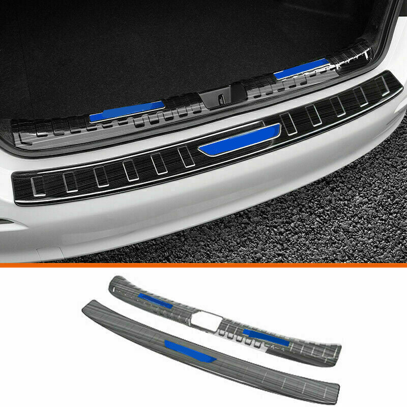 2P for Honda for Civic 22-23 Black Rear Bumper Protector Door Sill Scuff Plate Guard