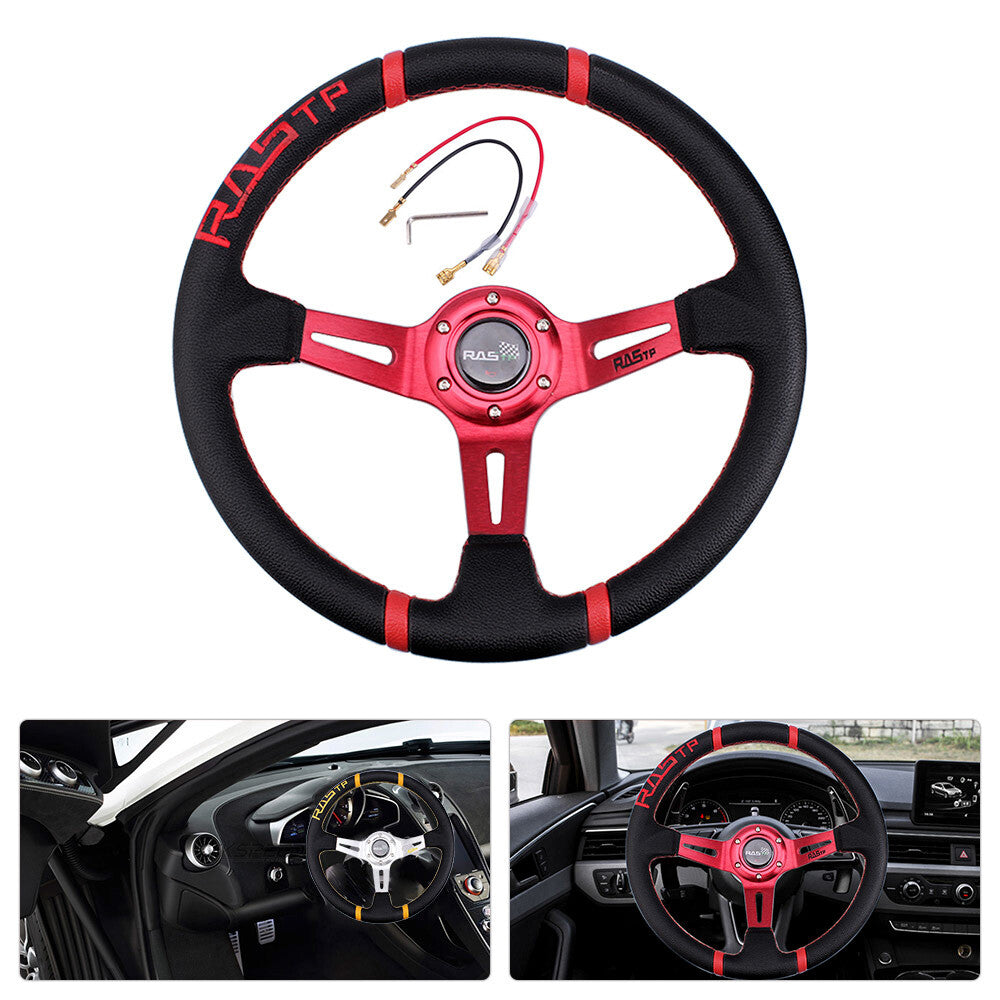 14 RASTP Deep Dish Drifting Sport Steering Wheel Aluminum Racing
