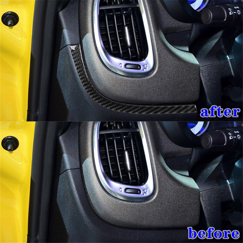 Carbon Fiber Below Driver Side Air Vent Cover Trim Strip For 2014-2017 for Fiat 500L