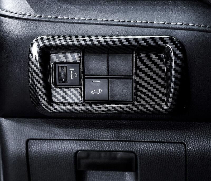 Carbon Fiber ABS Headlight Switch Control Frame Trim for Toyota Highlander 20-23