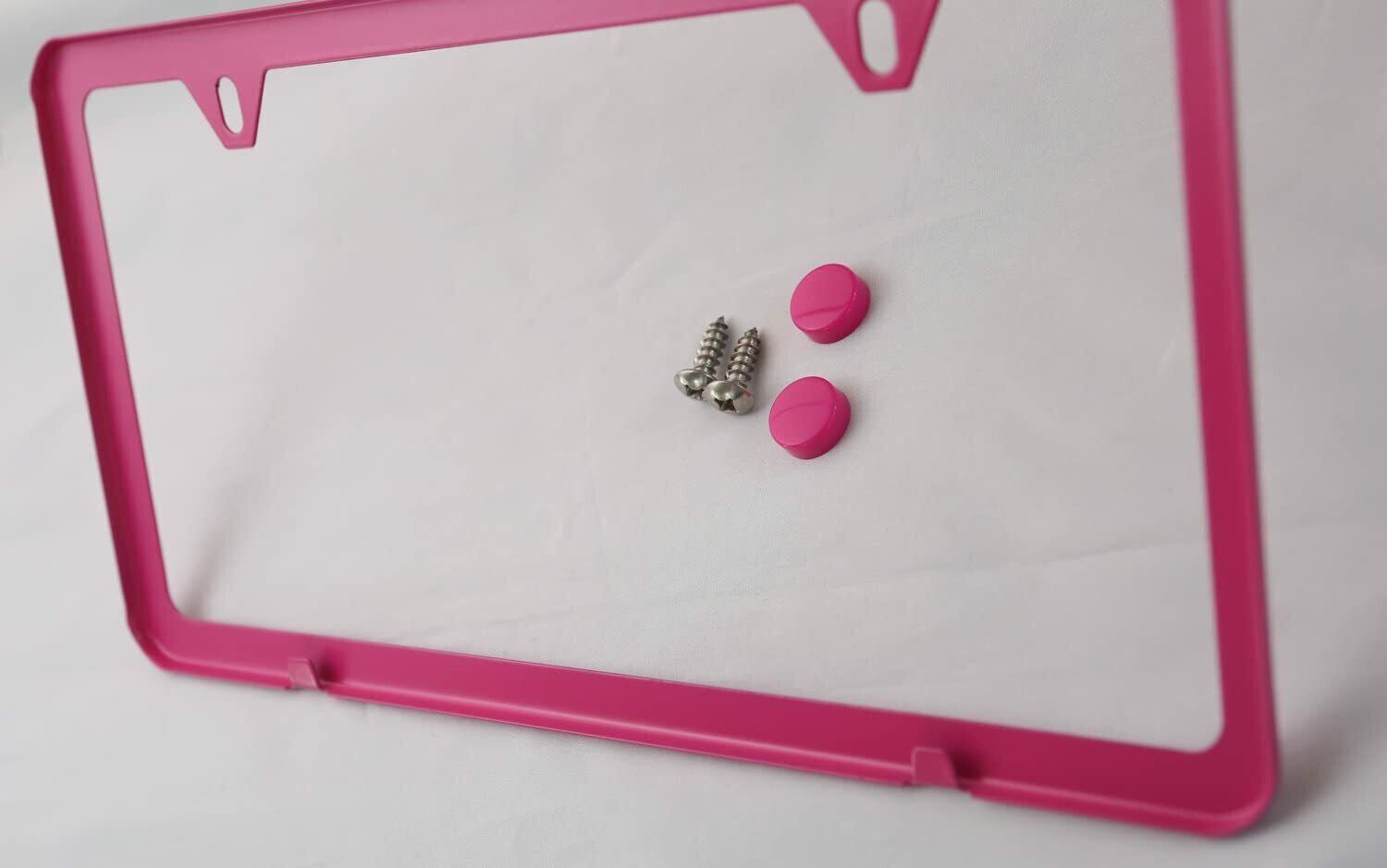 Bonnet rear trunk boot in hot pink for Chevrolet - Car license plate frame cap