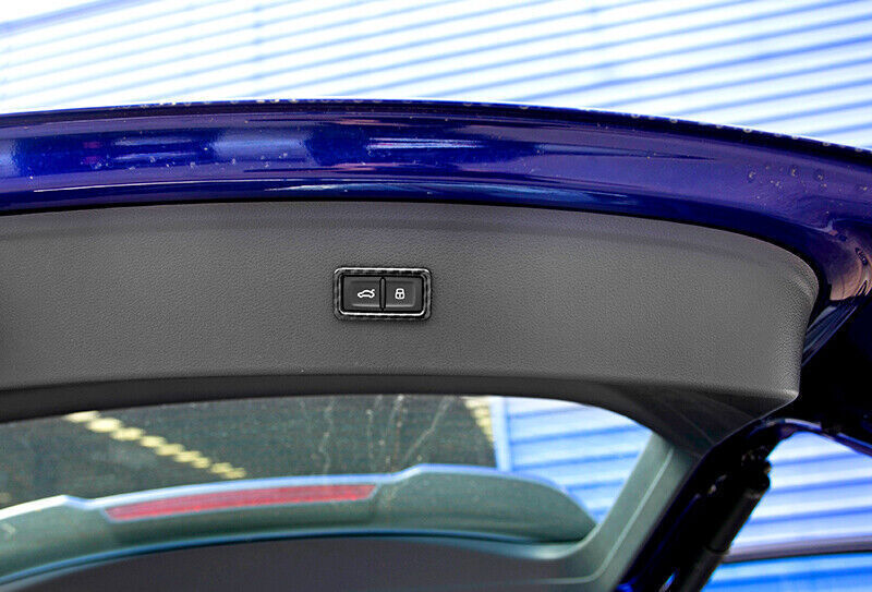for Audi Q5 2018-23 Carbon Fiber Look Tailgate Rear Door Button Cover Trim 1PCS