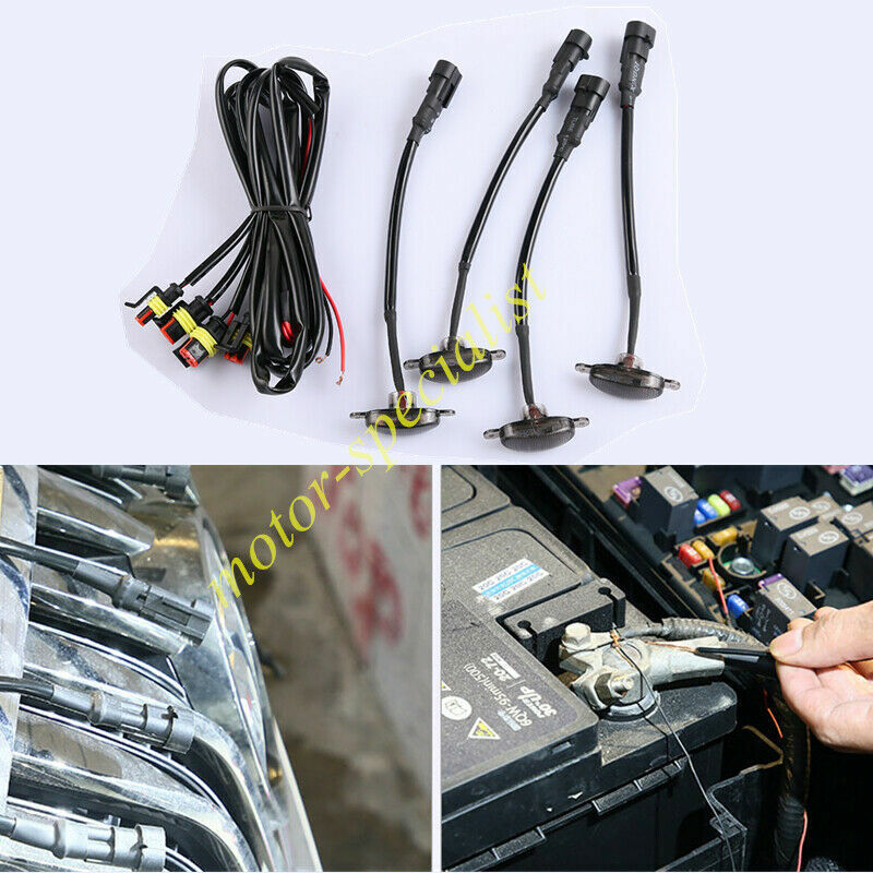 for Honda Passport 2019-2024 white Style Front Grill LED Marker Light Kit