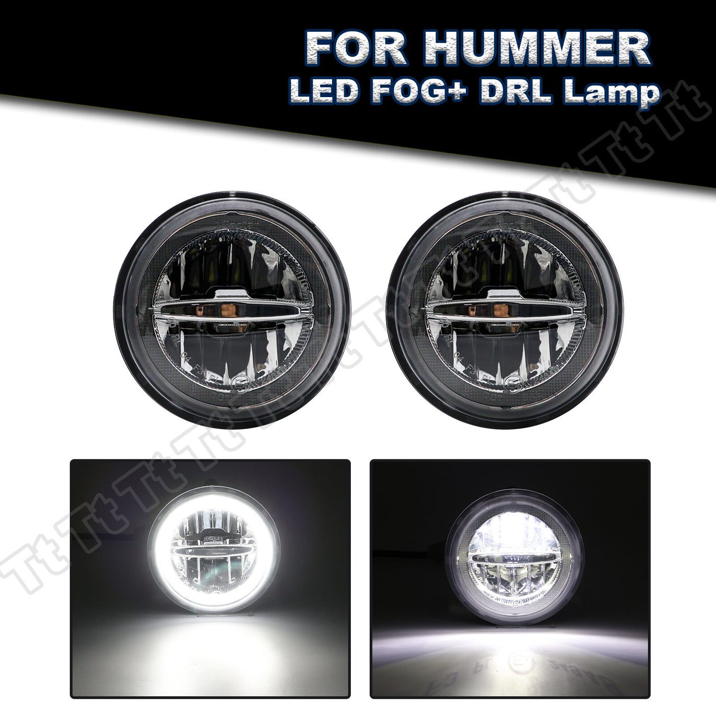 Suitable for 2003-2009 for Hummer H2 LED Halo DRL Driving Fog Daytime Running Lights